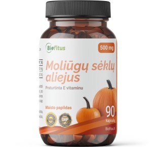 Moliūgų sėklų aliejus maisto papildas