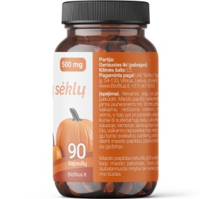 Moliūgų sėklų aliejaus maisto papildas