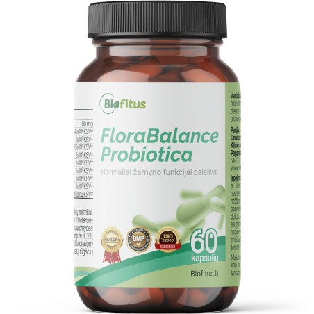 FloraBalance - 15 mlrd. gerųjų bakterijų ir mielių kompleksas be inulino