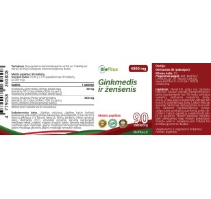geriausias ginkmednis ir ženšenis tabletėse