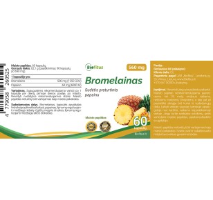 natūralus Bromelainas kapsulėse