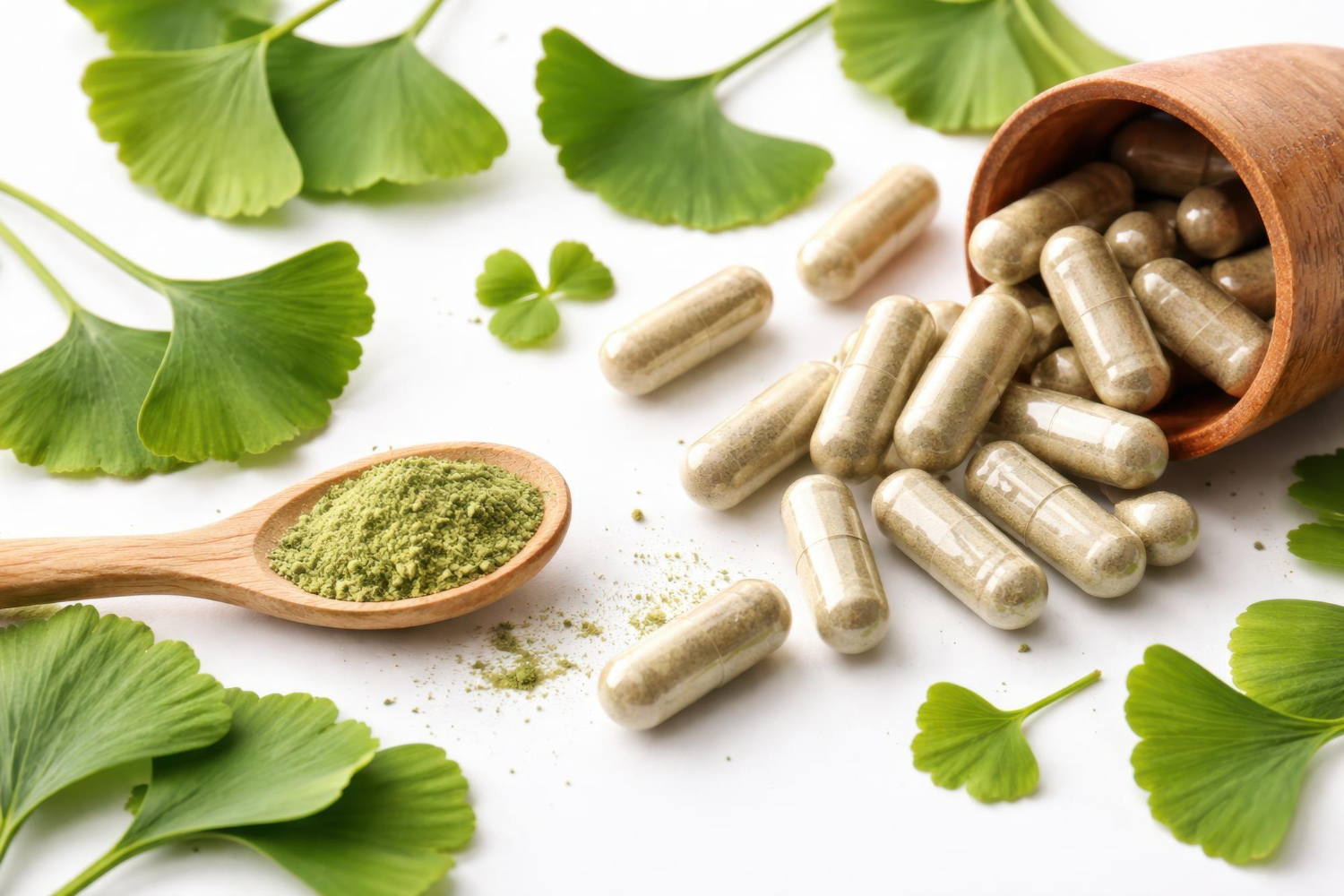 Dviskiaučio ginkmedžio lapai ir Ginkgo biloba ekstraktas