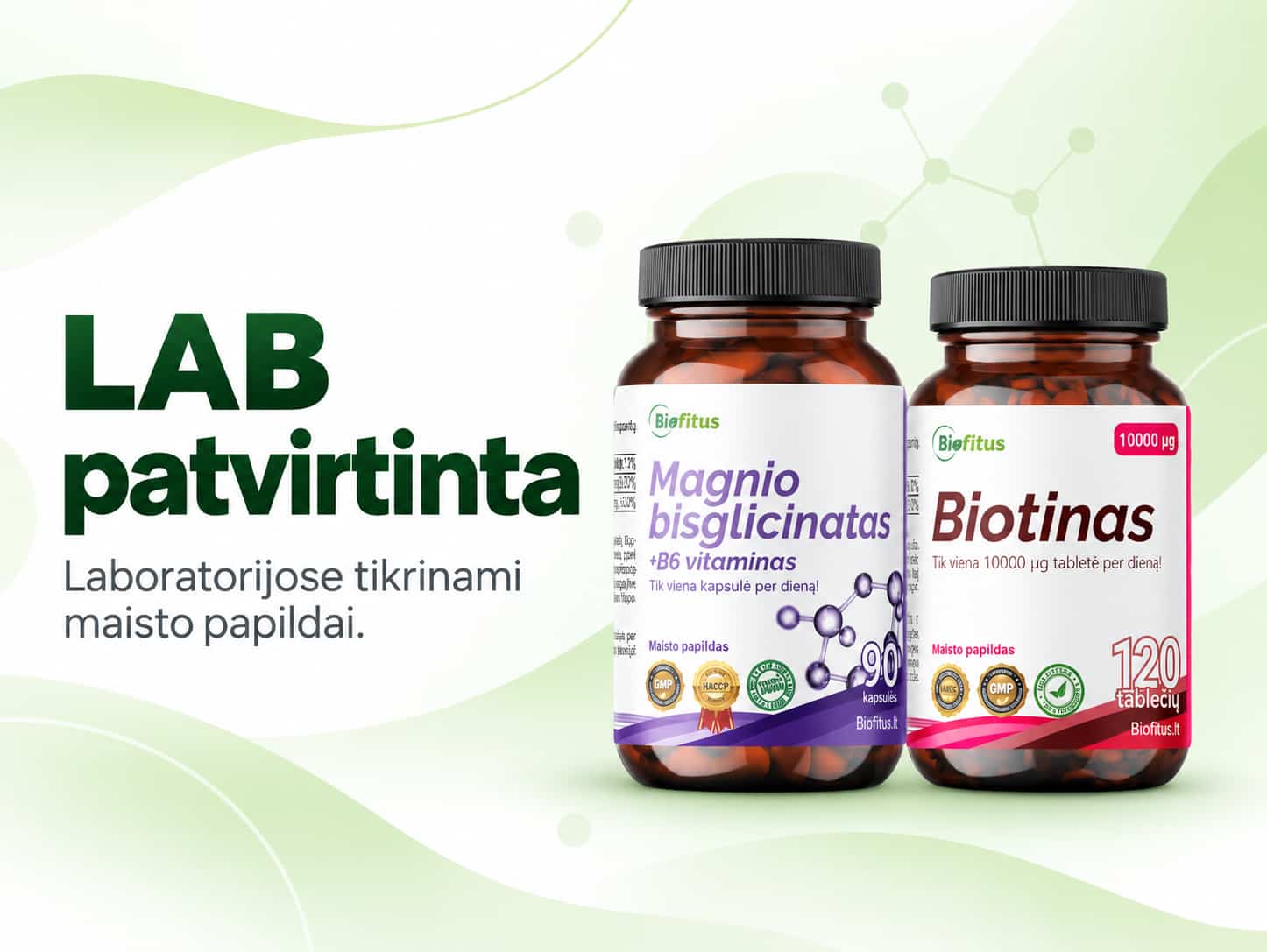 Nepriklausomose laboratorijose patikrinti Biofitus maisto papildai